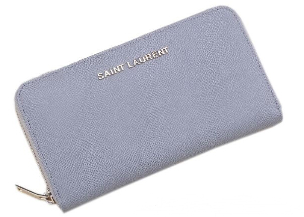 Hot Sale!2015 New Saint Laurent Bag Outlet- YSL Saffiano Leather Zippy Wallet 340841 Grey - Click Image to Close