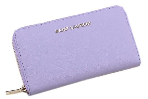 Hot Sale!2015 New Saint Laurent Bag Outlet- YSL Saffiano Leather Zippy Wallet 340841 Light Purple - Click Image to Close
