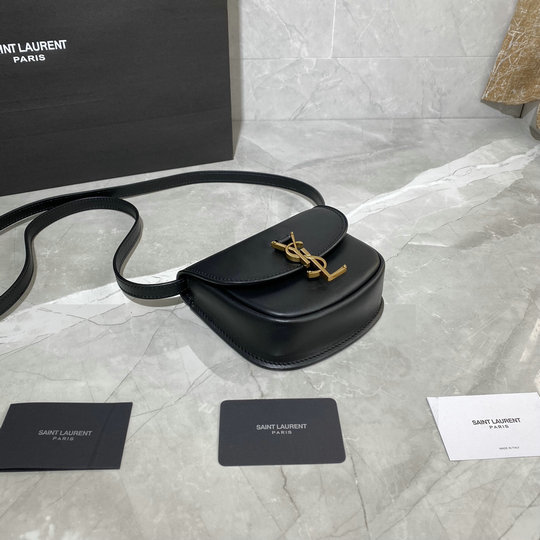 2020 Saint Laurent Kaia Mini Satchel in black smooth vintage leather ...