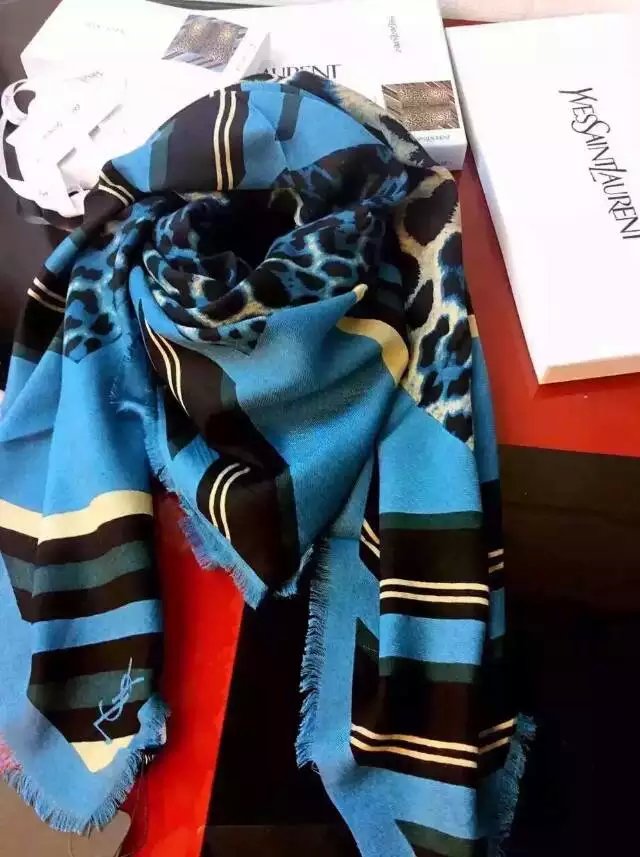 2015 New Saint Laurent Silk Cheap Sale- Saint Laurent YSL Twill and Leopard Print Silk YSS-01