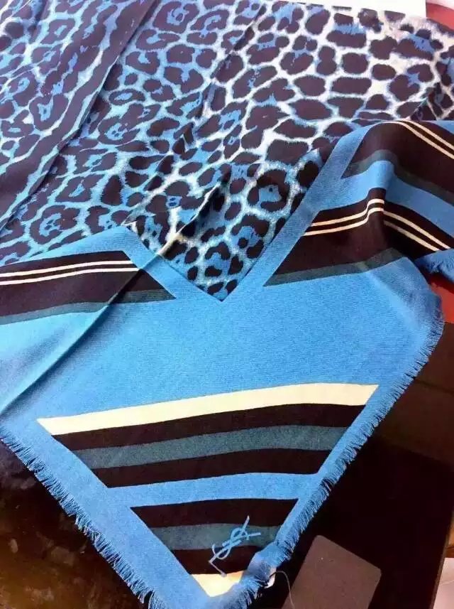 2015 New Saint Laurent Silk Cheap Sale- Saint Laurent YSL Twill and Leopard Print Silk YSS-01 - Click Image to Close