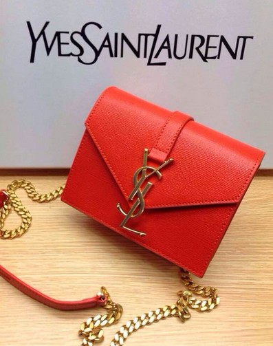 -2014 Saint Laurent Monogramme Saint Laurent Bag in orangeLeather
