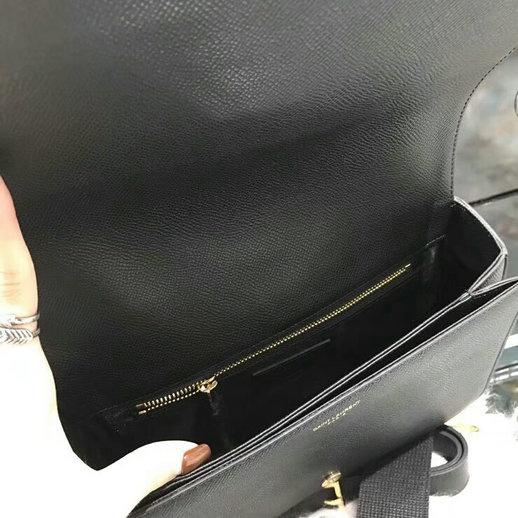 Classic Saint Laurent Medium Monogram UNIVERSITE BAG in Black Leather - Click Image to Close