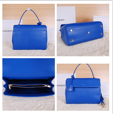 2014 New YSL Saint Laurent Medium Moujik Top Handle Bag Y8827 Blue - Click Image to Close