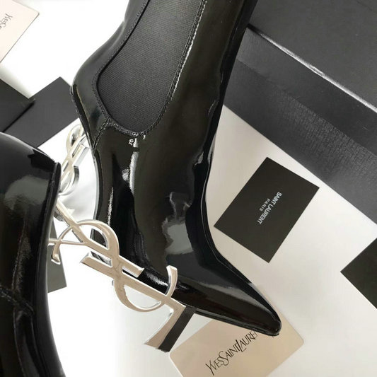 2017 New Saint Laurent Opyum 110 Ankle Boot Black Patent Leather and ...